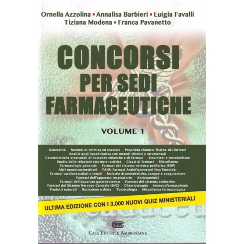 CONCORSI PER SEDI FARMACEUTICHE - 2 volumi indivisibili